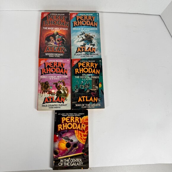 Perry Rhodan & Atlan Lot of 5 Books (7 Stories) Ace Sci-Fi Space Opera Vintage - Picture 2 of 16